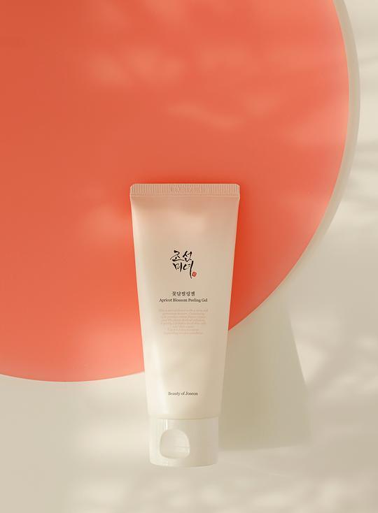 Image of Beauty of Joseon Apricot Blossom Peeling Gel, a Korean skincare product that gently exfoliates and moisturizes the skin. Enriched with apricot extract, this peeling gel is perfect for those looking to brighten and revitalize their skin with gentle exfoliation