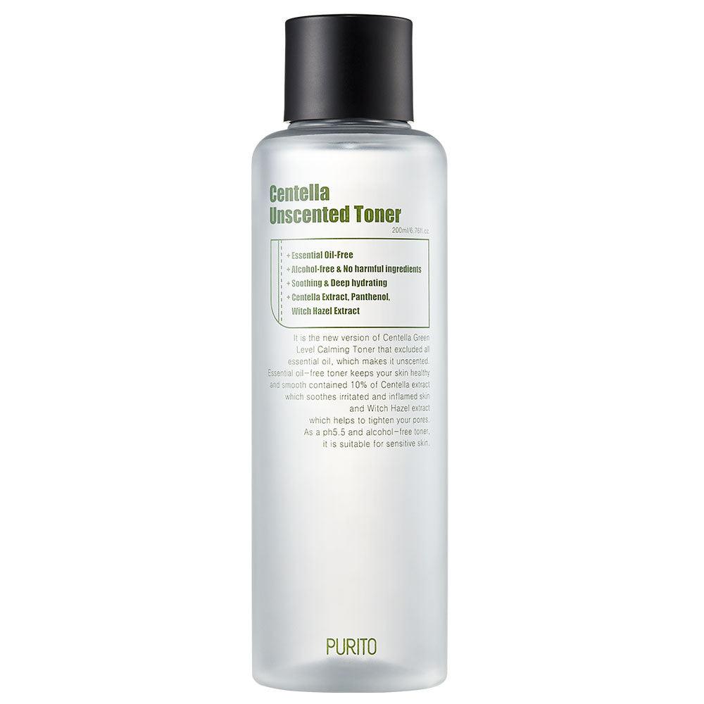 Purito Centella Unscented Toner - Soothing and hydrating toner for sensitive skin with Centella Asiatica. Non-irritating and fragrance-free.