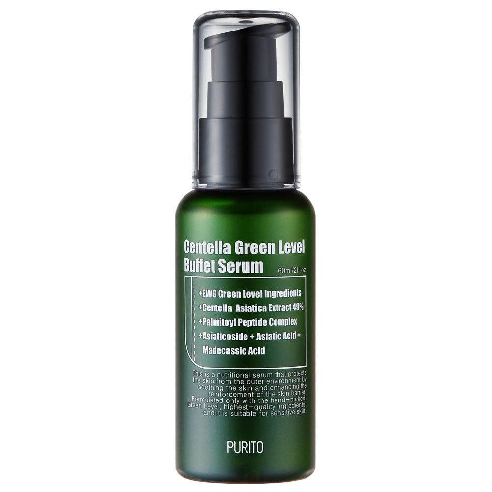 Purito Centella Green Level Buffet Serum - Hydrating & Soothing Serum with Centella Asiatica, Niacinamide and Peptide.