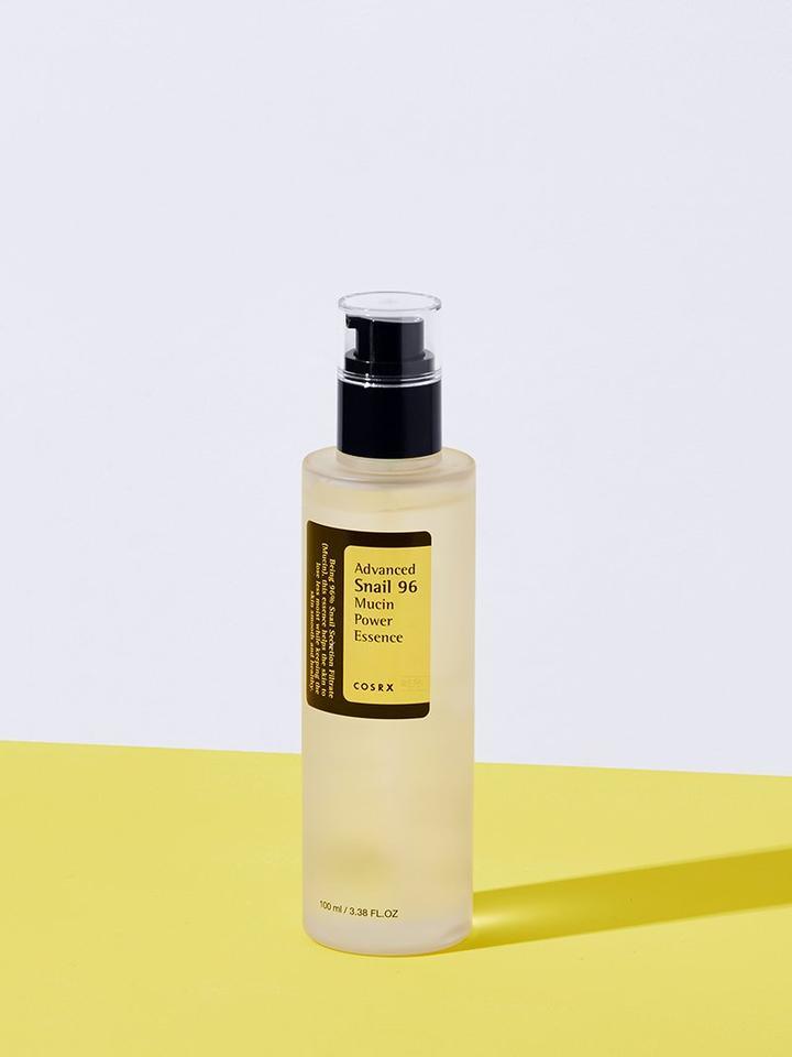 Image of COSRX Advanced Snail 96 Mucin Power Essence, a Korean skincare essence featuring 96% snail mucin for intense hydration, skin repair, and anti-aging benefits. This nourishing and brightening essence is a must-have for achieving healthy, radiant skin.